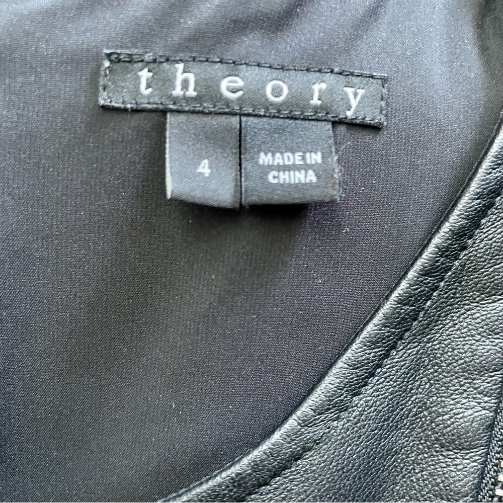 Theory Black Leather Panel Dress - Picture 5 of 5